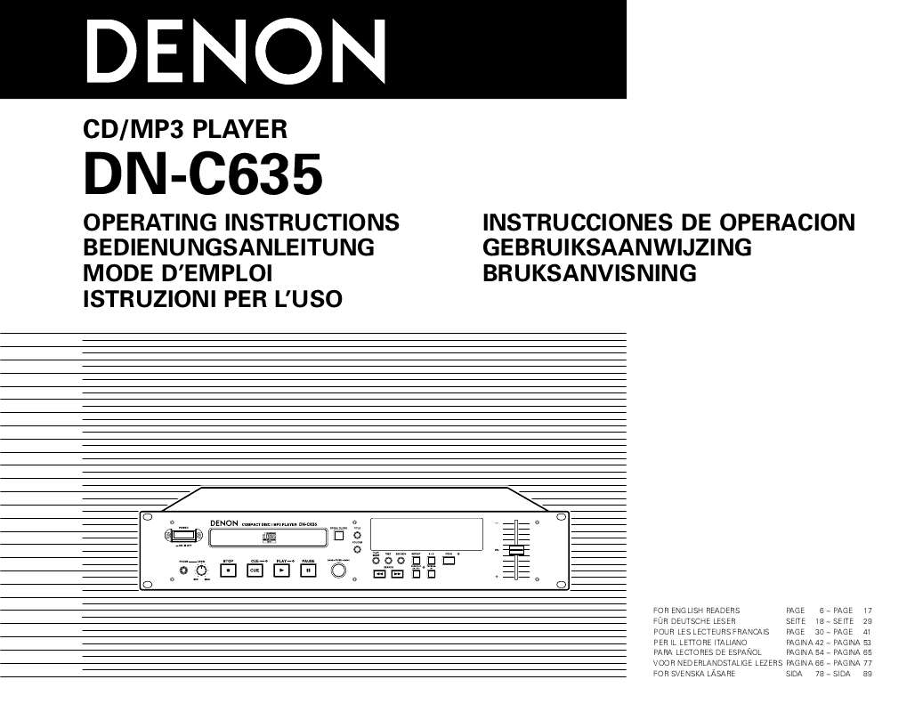 Guide utilisation  DENON DN-C635  de la marque DENON