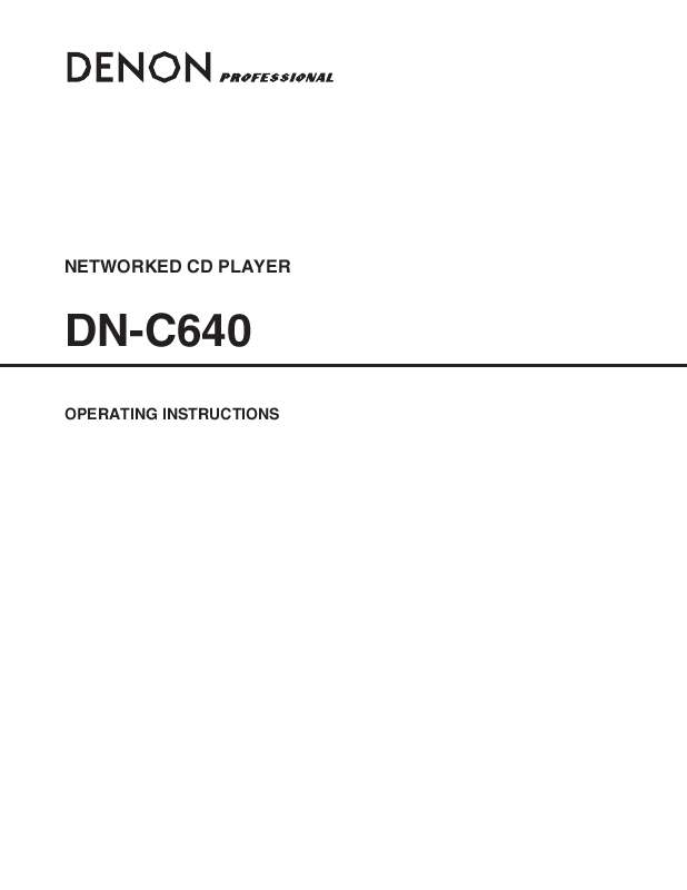 Guide utilisation  DENON DN-C640  de la marque DENON