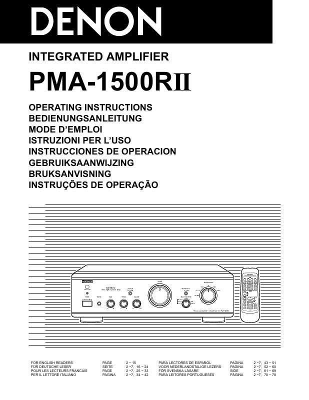 Guide utilisation DENON PMA-1500RII  de la marque DENON
