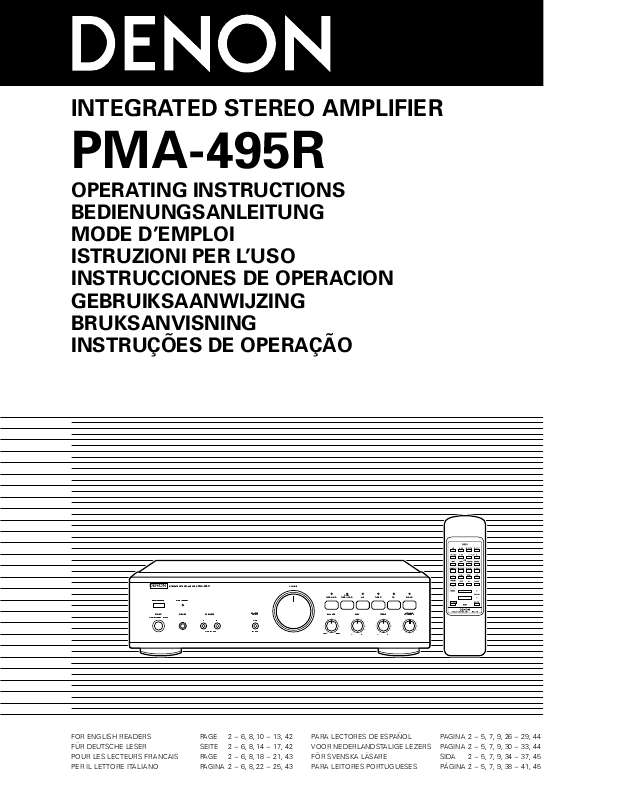 Guide utilisation DENON PMA-495R  de la marque DENON