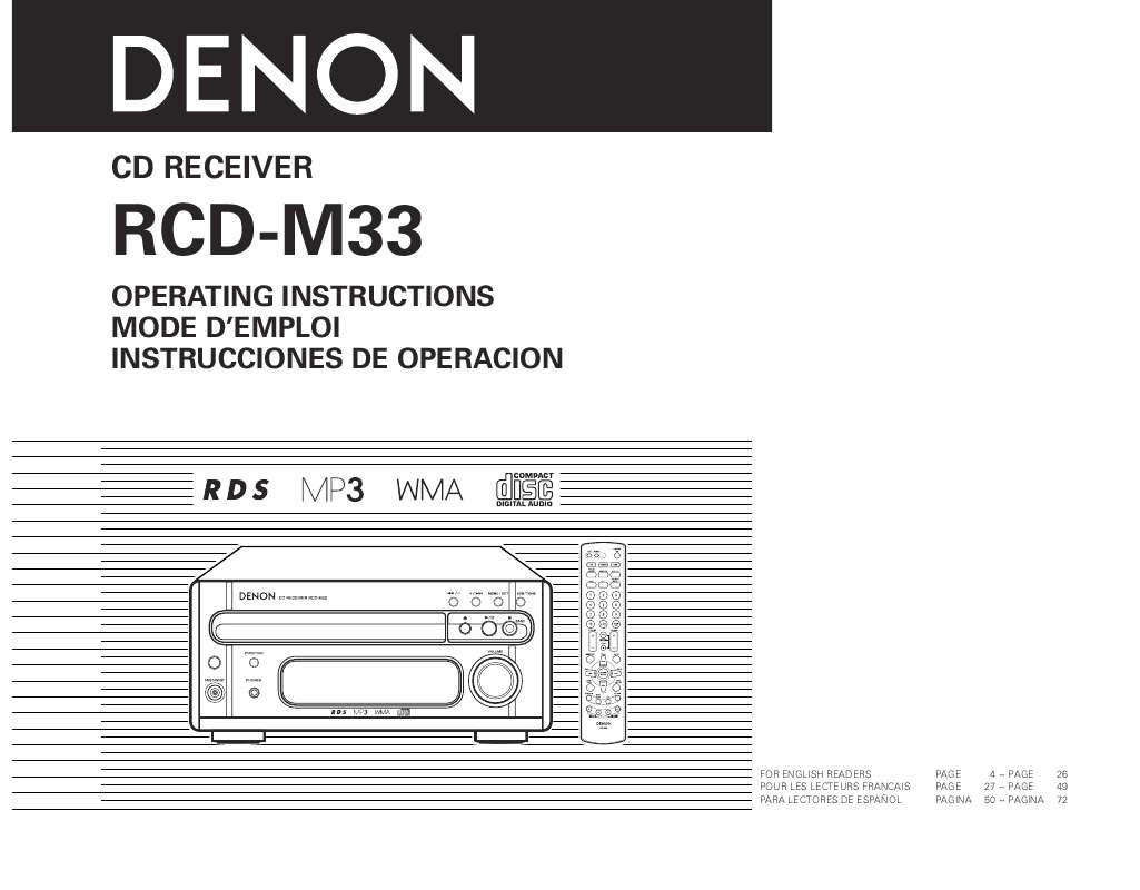 Guide utilisation DENON RCD-M33  de la marque DENON