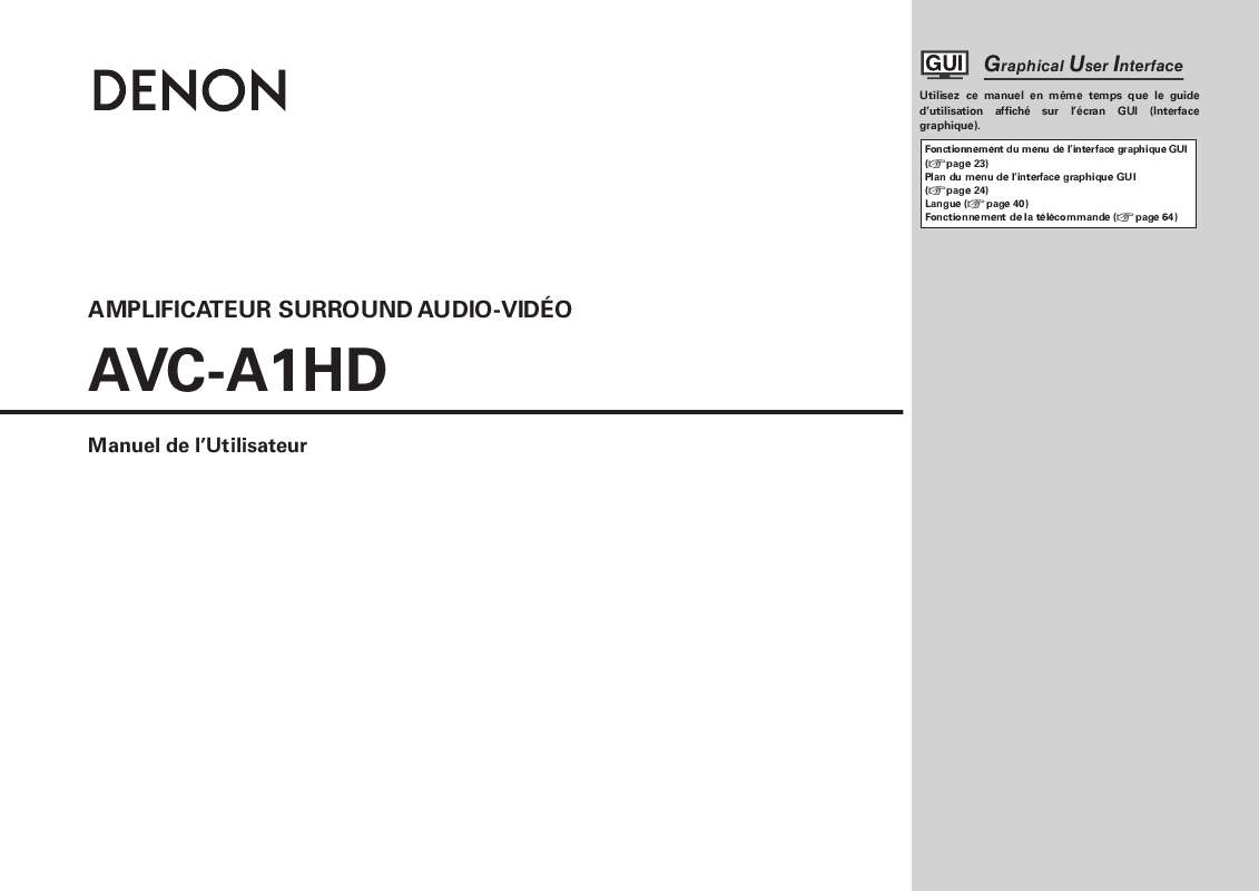 Guide utilisation  DENON AVC-A1HDA  de la marque DENON