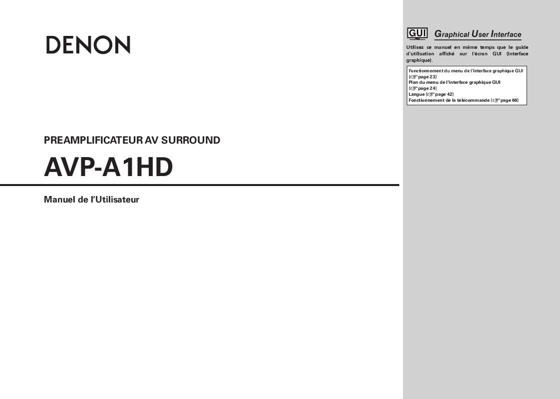 Guide utilisation  DENON AVP-A1HDA  de la marque DENON