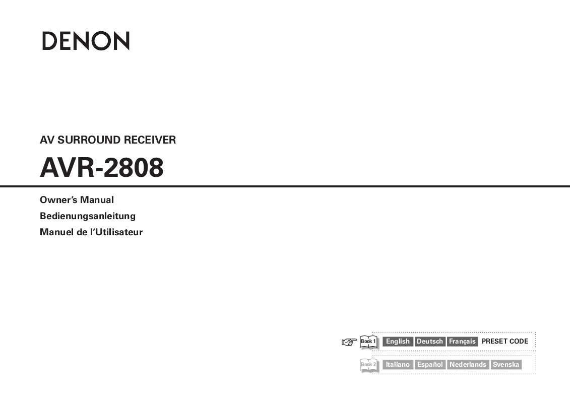 Guide utilisation DENON AVR-2809  de la marque DENON