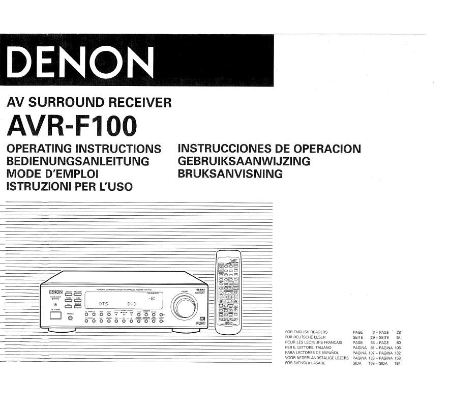 Guide utilisation DENON AVR-F100  de la marque DENON