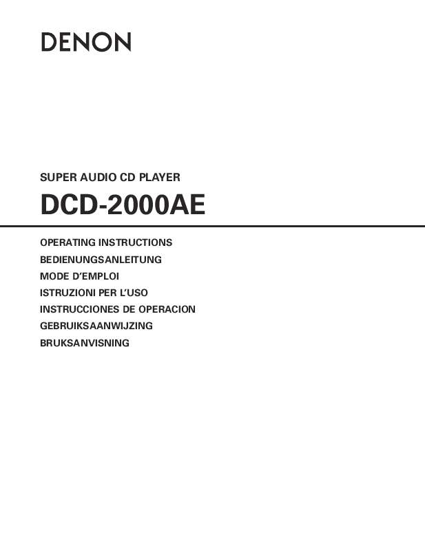 Guide utilisation  DENON DCD-2000AE  de la marque DENON