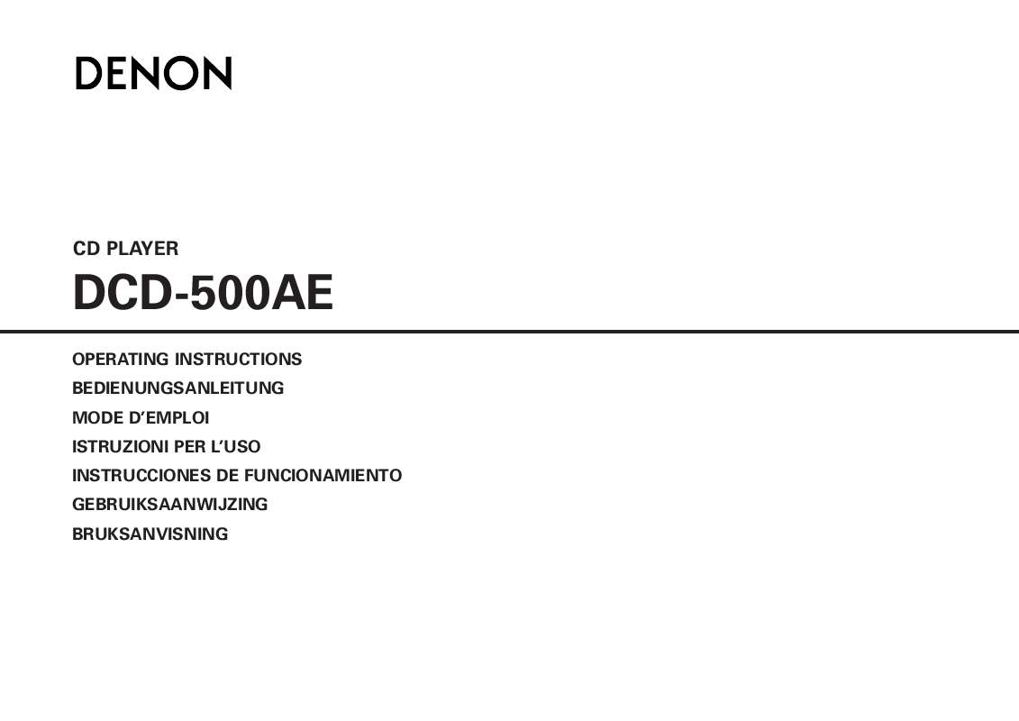 Guide utilisation  DENON DCD-500AE  de la marque DENON