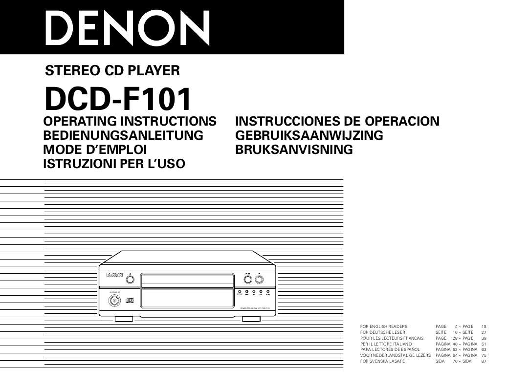 Guide utilisation  DENON DCD-F101  de la marque DENON