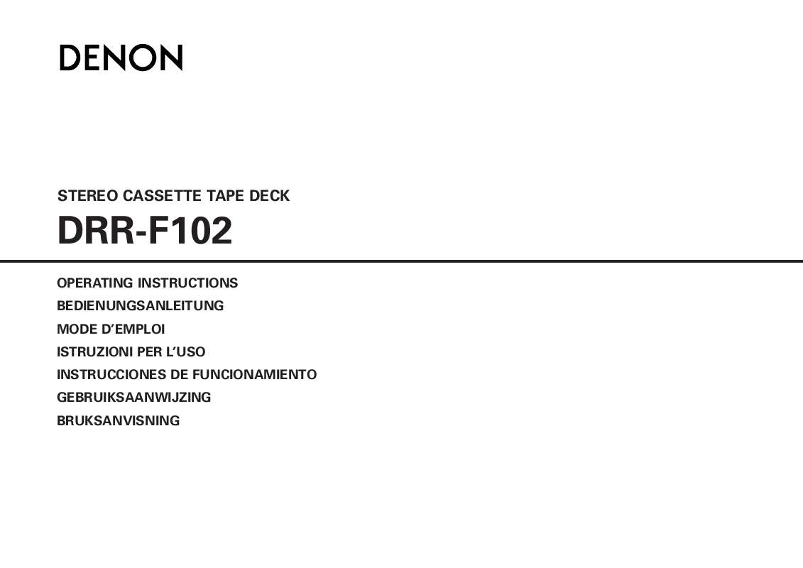 Guide utilisation  DENON DRR-F102  de la marque DENON