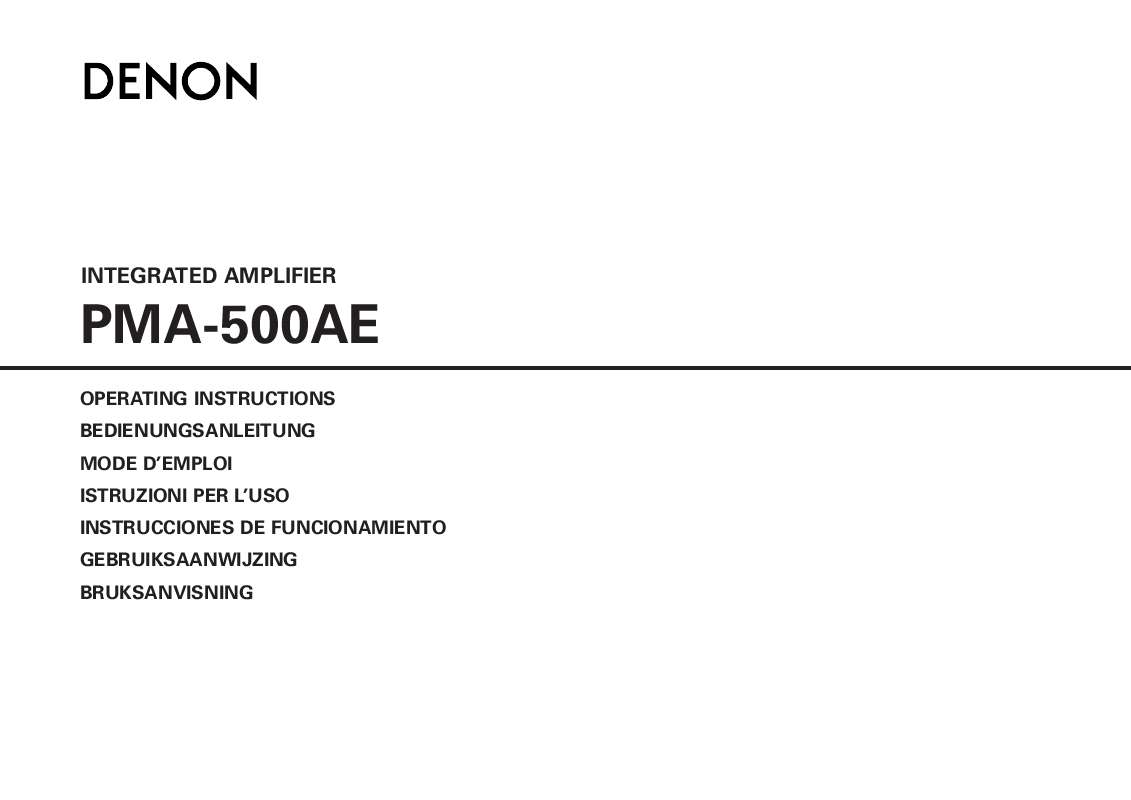 Guide utilisation  DENON PMA-500AE  de la marque DENON