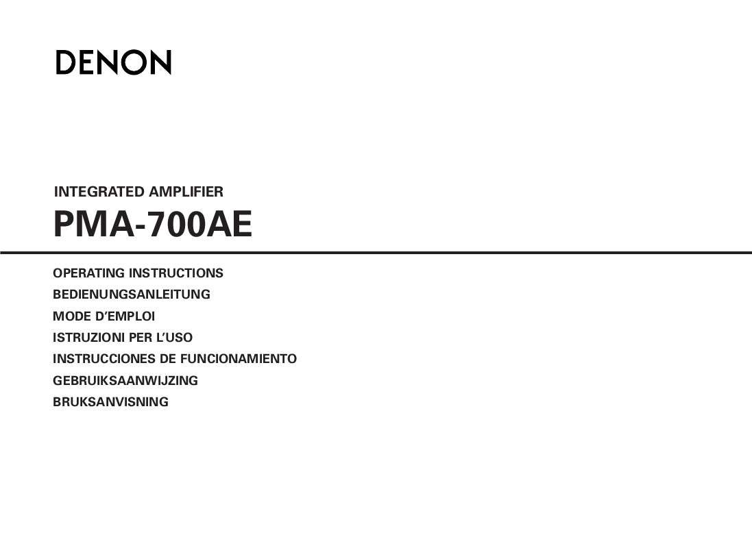 Guide utilisation  DENON PMA-700AE  de la marque DENON