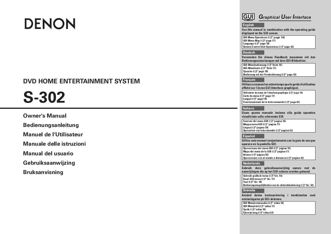 Guide utilisation  DENON S-302  de la marque DENON