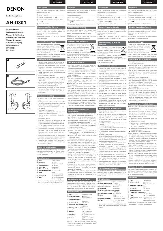Guide utilisation  DENON AH-D301  de la marque DENON
