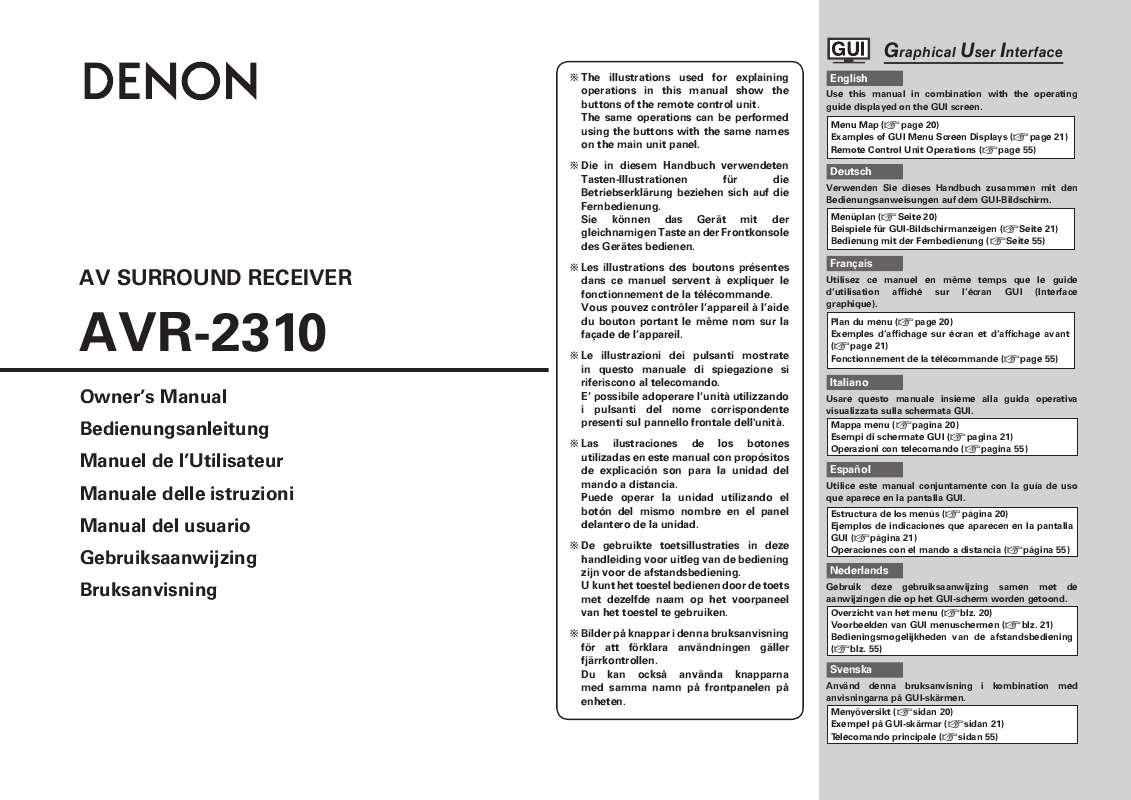 Guide utilisation DENON AVR-2310  de la marque DENON