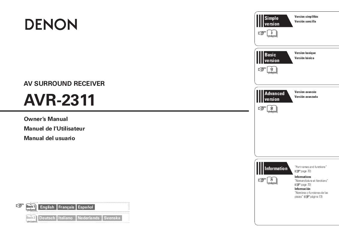 Guide utilisation DENON AVR-2311  de la marque DENON
