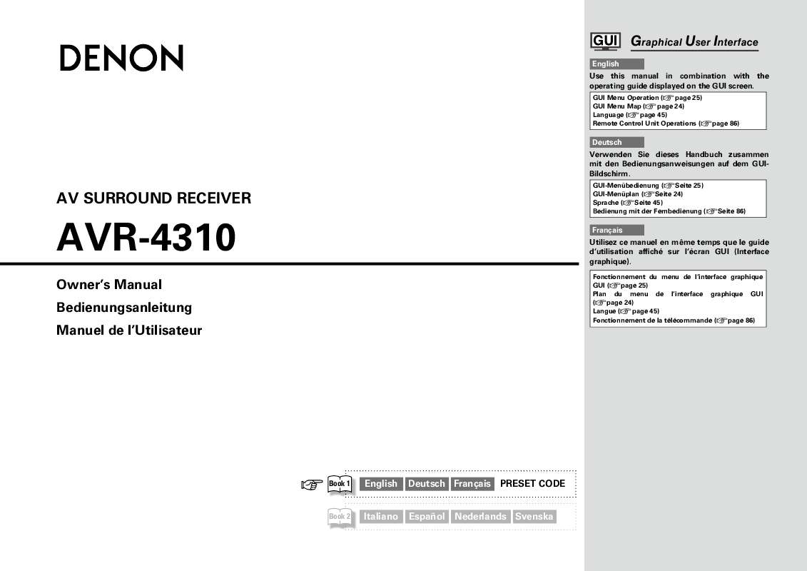 Guide utilisation DENON AVR-4310  de la marque DENON