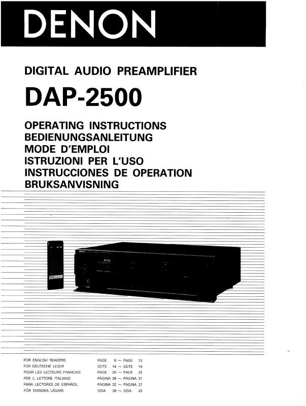 Guide utilisation  DENON DAP-2500  de la marque DENON