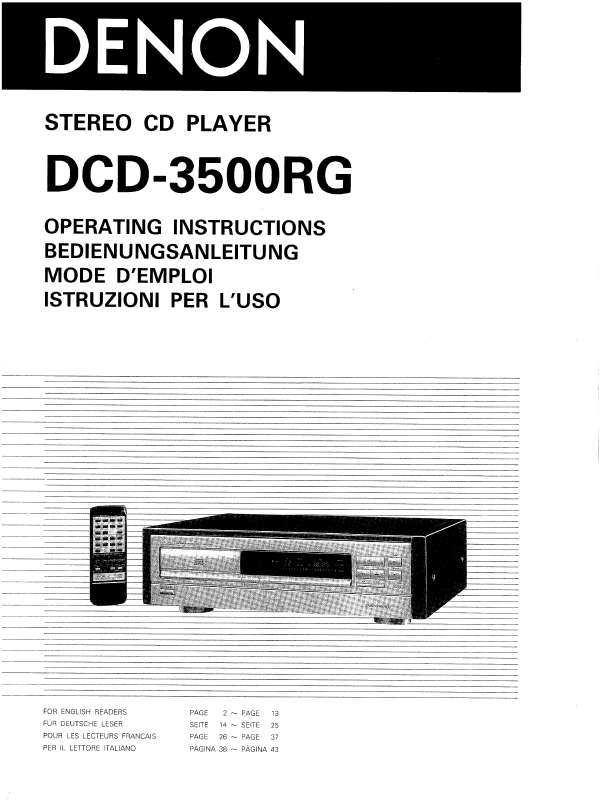 Guide utilisation  DENON DCD-3500RG  de la marque DENON