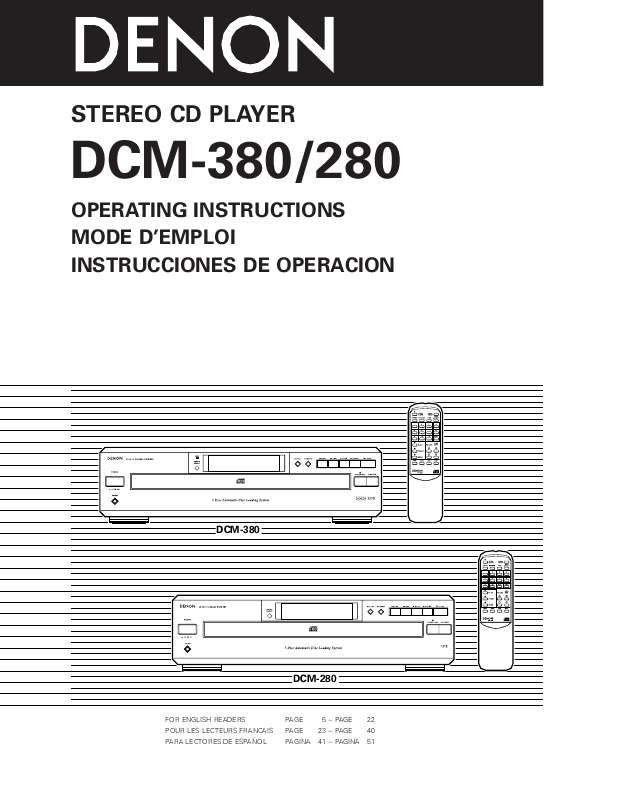 Guide utilisation  DENON DCM-280  de la marque DENON