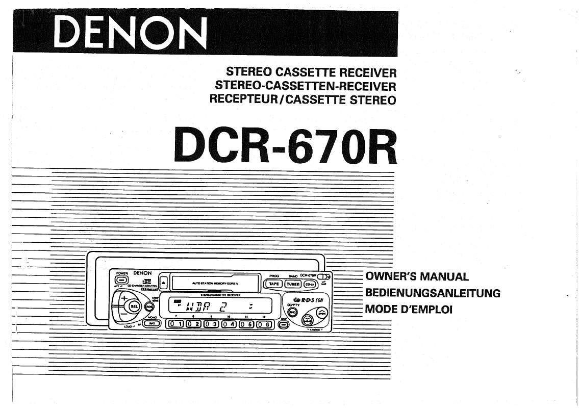 Guide utilisation  DENON DCR-670R  de la marque DENON