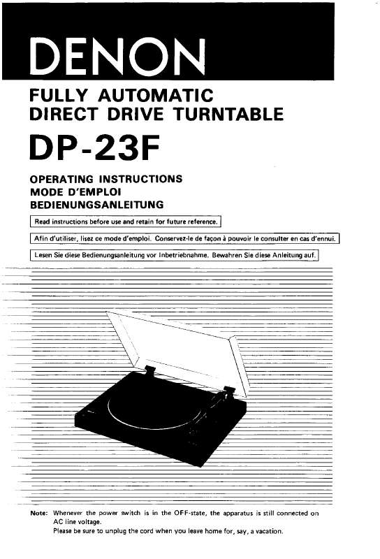 Guide utilisation  DENON DP-23F  de la marque DENON