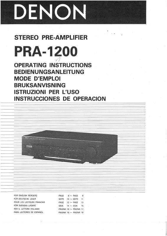 Guide utilisation  DENON PRA-1200  de la marque DENON