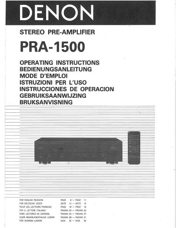 Guide utilisation  DENON PRA-1500  de la marque DENON