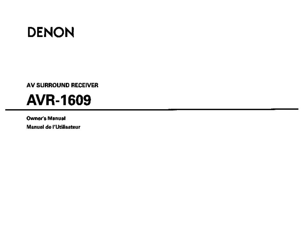 Guide utilisation DENON AVR-1609  de la marque DENON