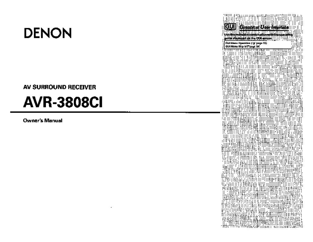 Guide utilisation DENON AVR-3808CI  de la marque DENON
