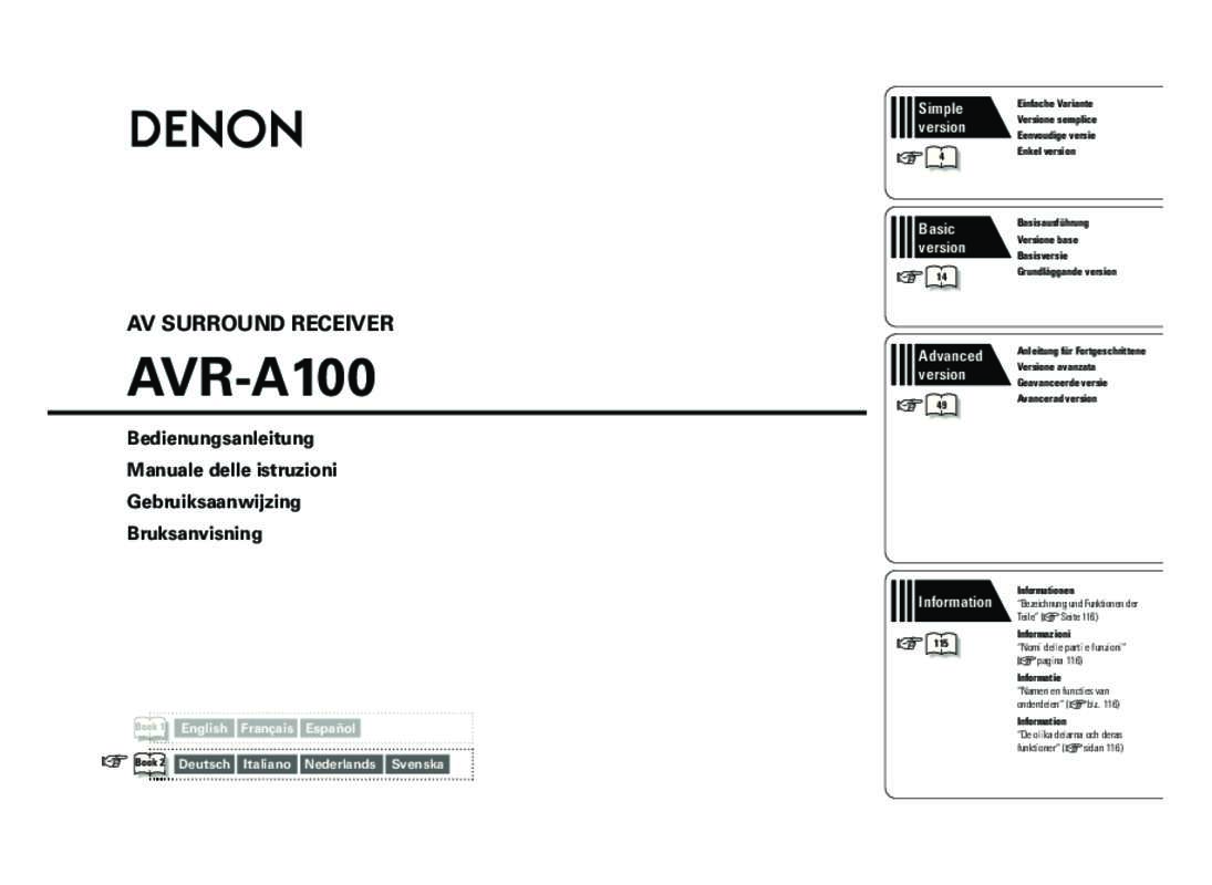 Guide utilisation DENON AVR-A100  de la marque DENON