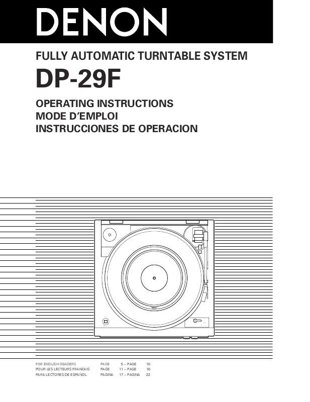 Guide utilisation DENON DP-29F  de la marque DENON