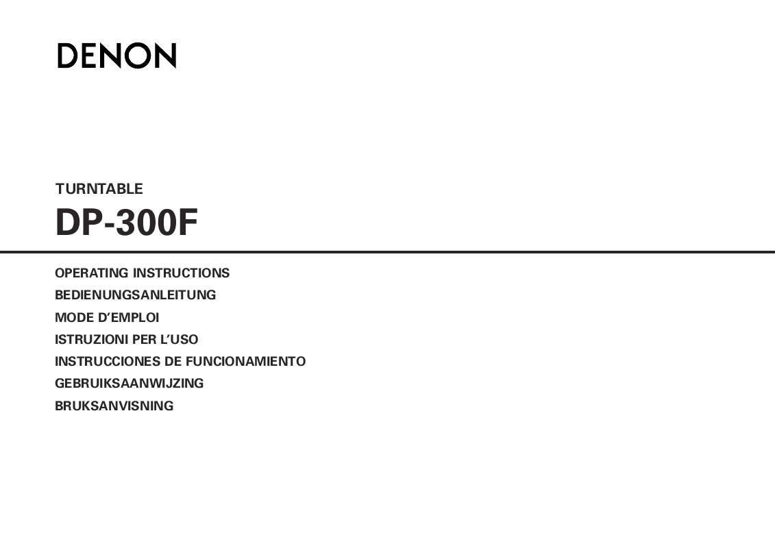 Guide utilisation DENON DP-300F  de la marque DENON