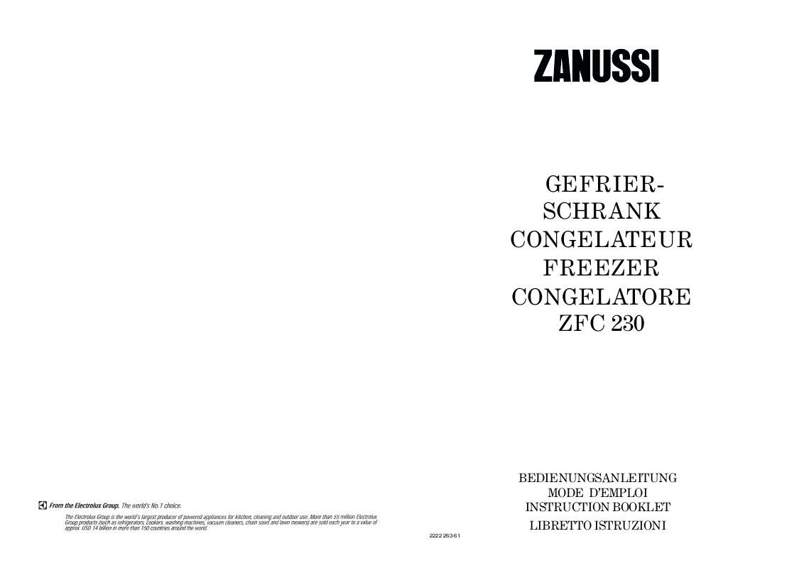 Guide utilisation  ZANUSSI ZA26S  de la marque ZANUSSI