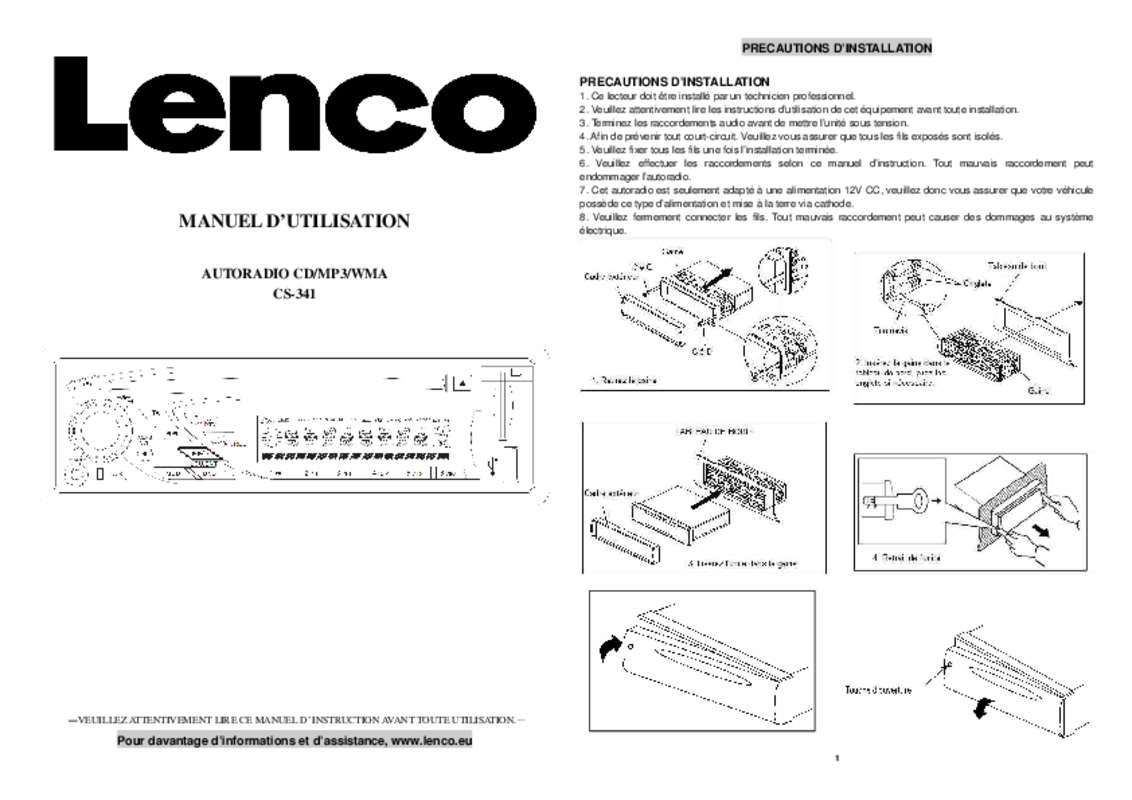 Guide utilisation LENCO CS 341  de la marque LENCO