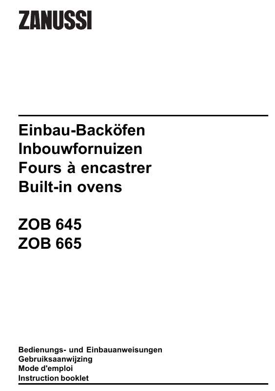 Guide utilisation ZANUSSI ZOB665N de la marque ZANUSSI