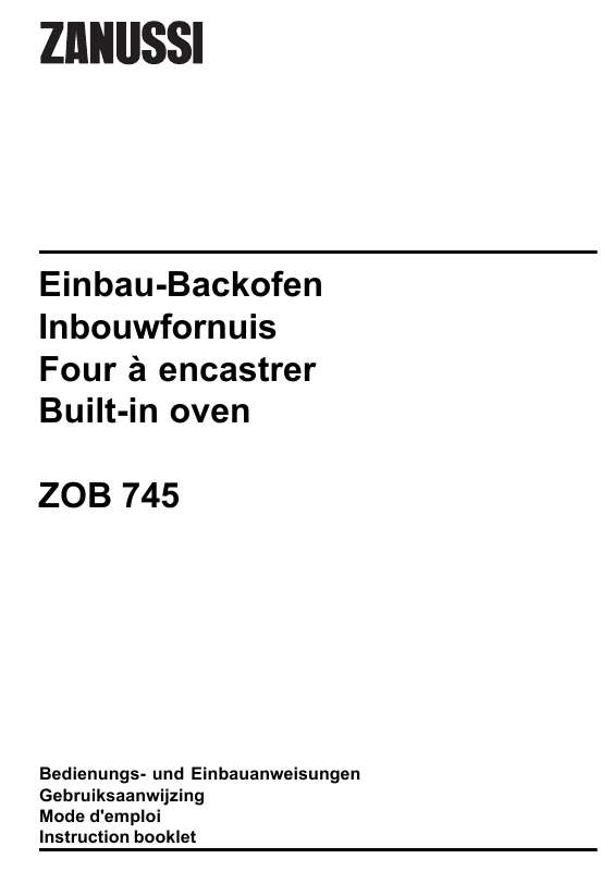 Guide utilisation ZANUSSI ZOB745QXR de la marque ZANUSSI
