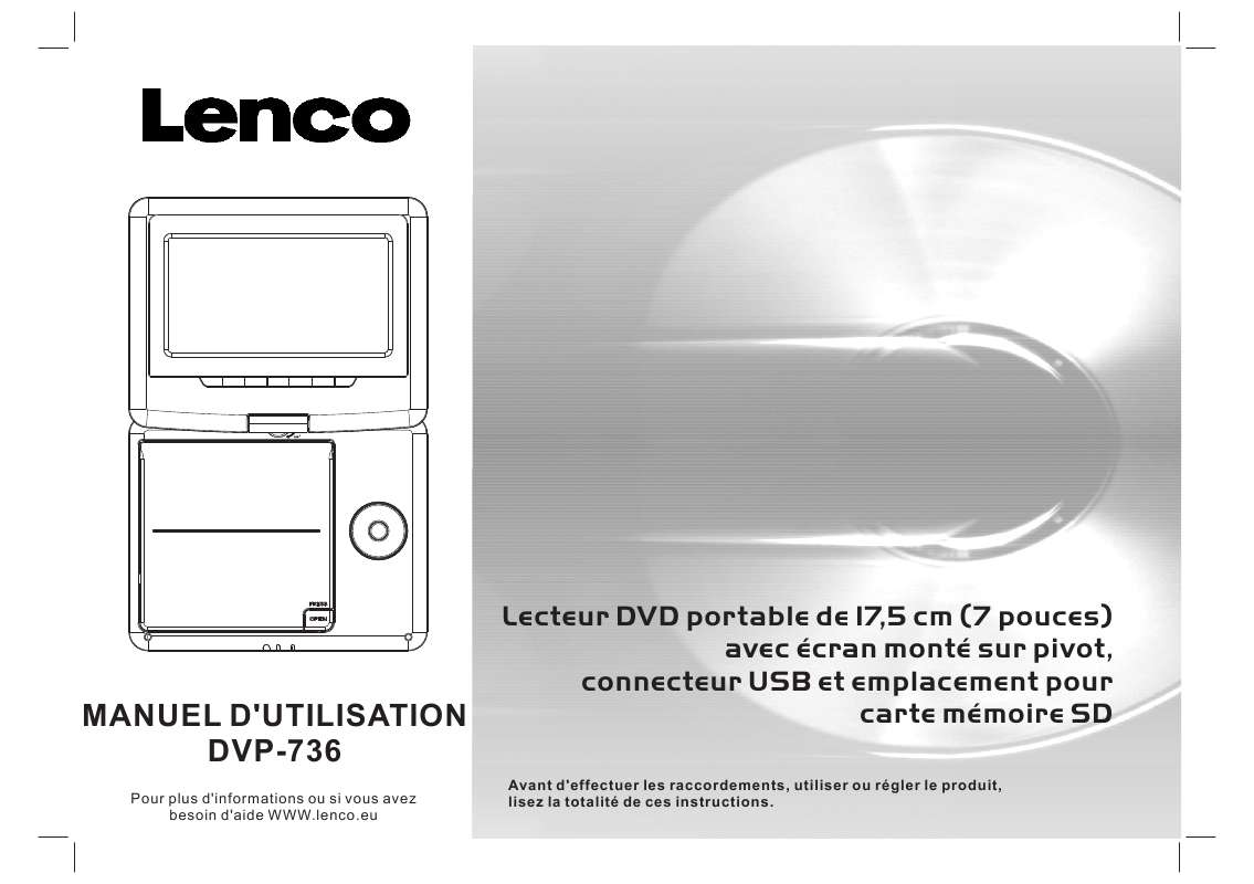 Guide utilisation LENCO DVP-736  de la marque LENCO
