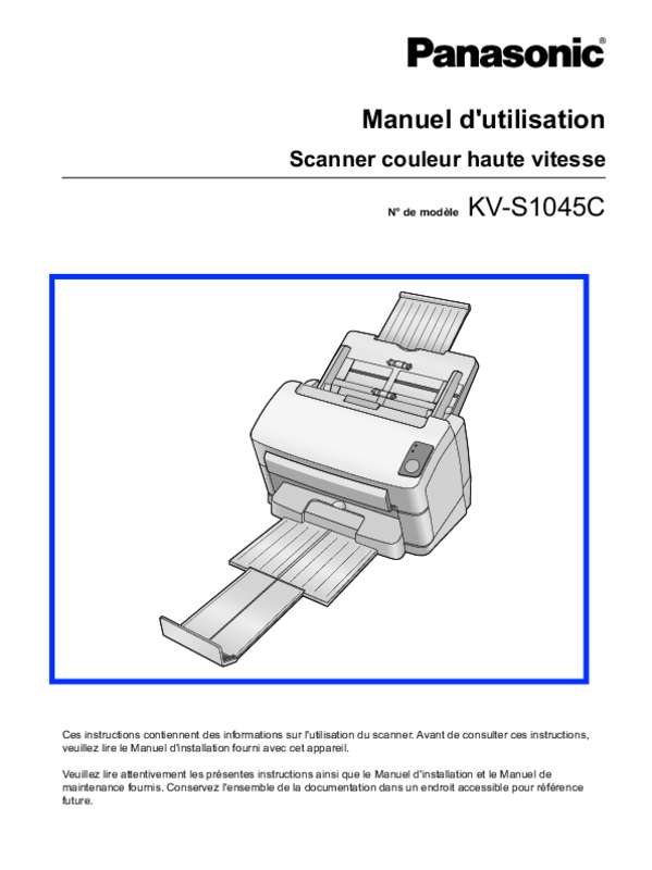 Guide utilisation PANASONIC KV S1045C  de la marque PANASONIC