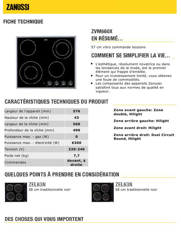 Guide utilisation  ZANUSSI ZVM660X  de la marque ZANUSSI