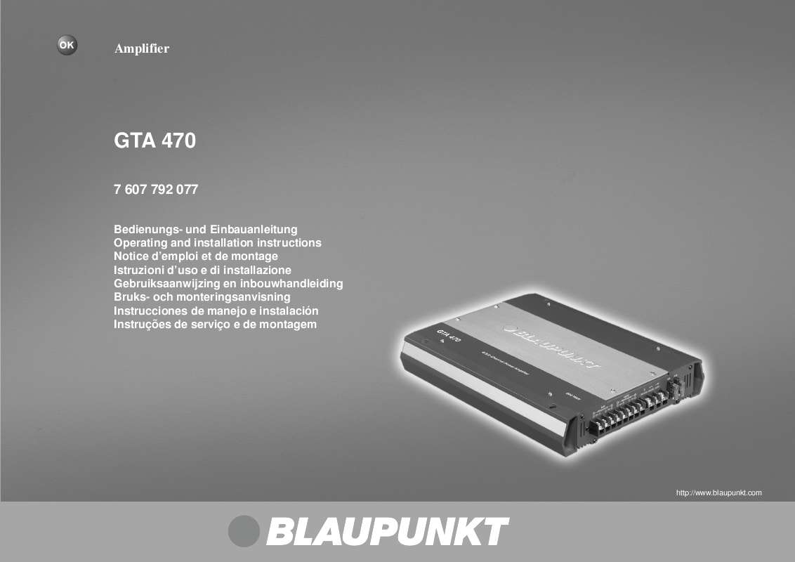 Guide utilisation BLAUPUNKT GTA 470  de la marque BLAUPUNKT