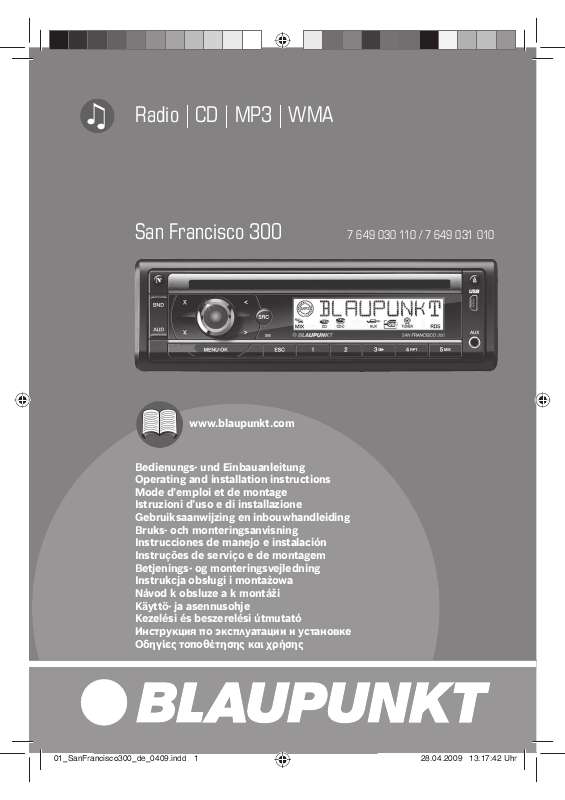 Guide utilisation BLAUPUNKT SAN FRANCISCO 300  de la marque BLAUPUNKT