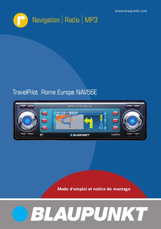 Guide utilisation BLAUPUNKT TRAVELPILOT ROME EUROPE NAV56E  de la marque BLAUPUNKT