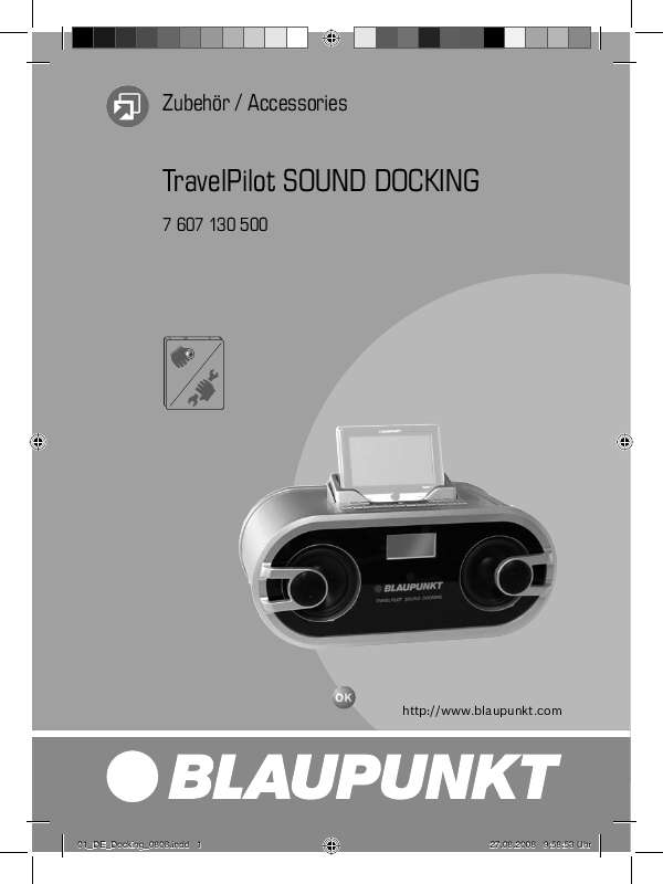 Guide utilisation BLAUPUNKT TRAVELPILOT SOUND DOCKING  de la marque BLAUPUNKT