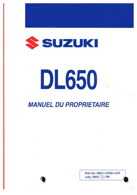 Guide utilisation SUZUKI DL650-2004  de la marque SUZUKI
