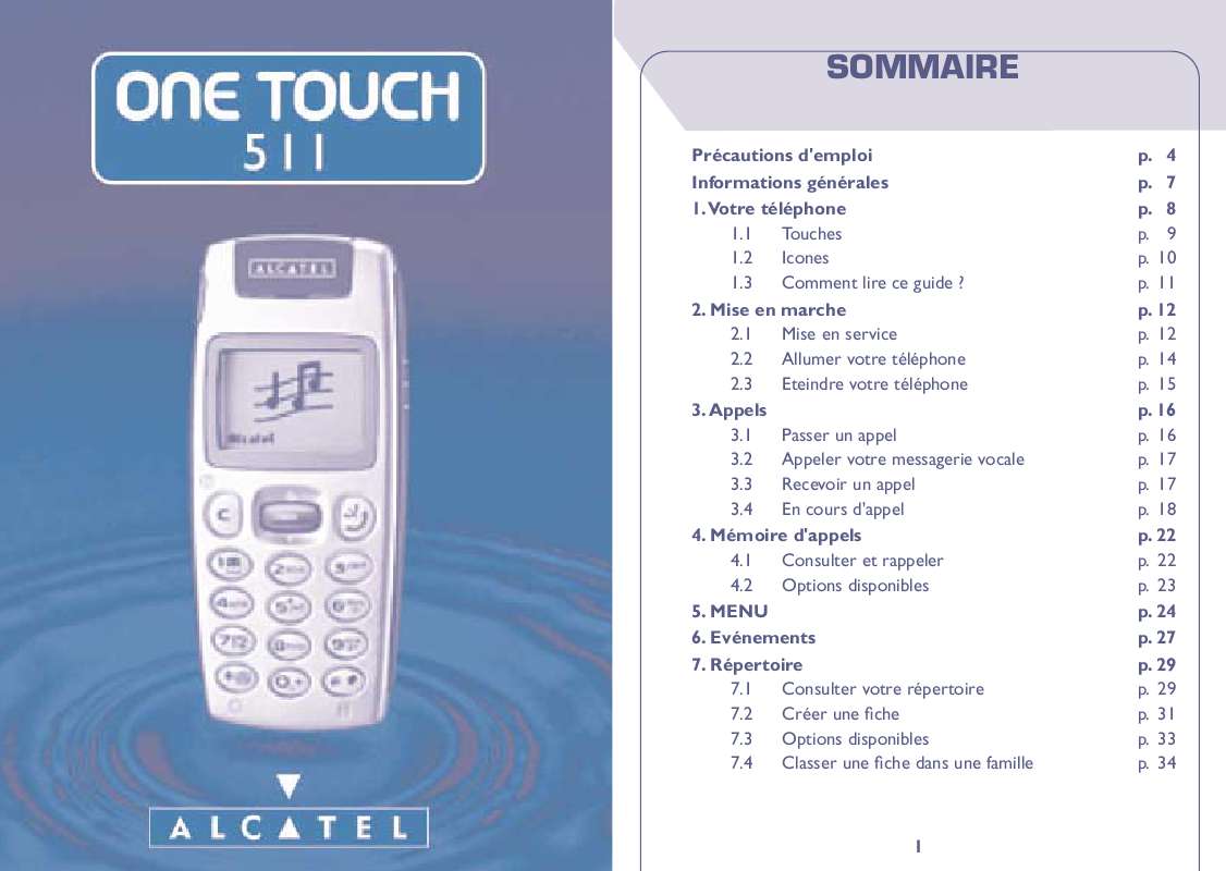 Guide utilisation ALCATEL-LUCENT ALCATEL ONE TOUCH 511  de la marque ALCATEL-LUCENT