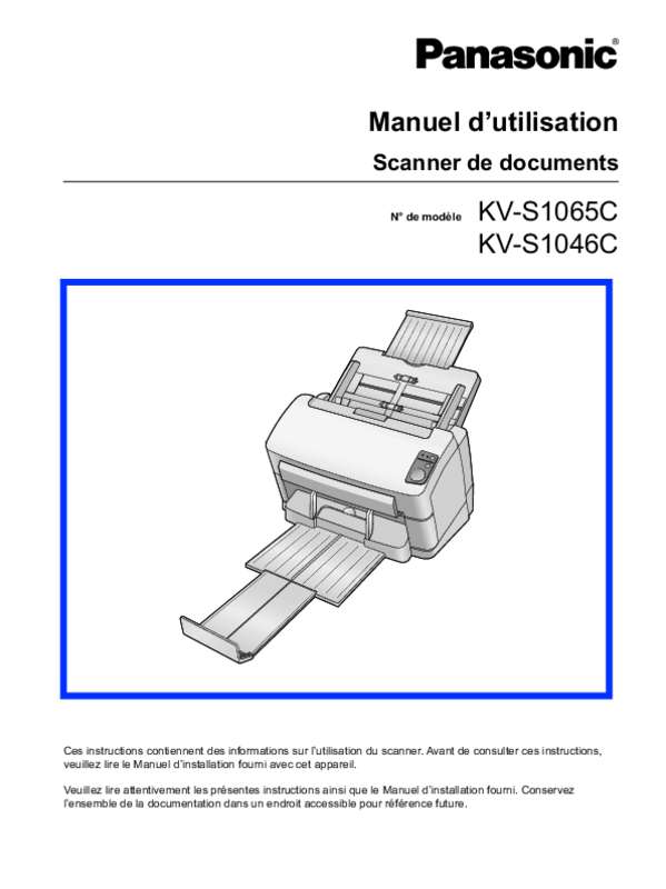 Guide utilisation PANASONIC KV-S1065C  de la marque PANASONIC