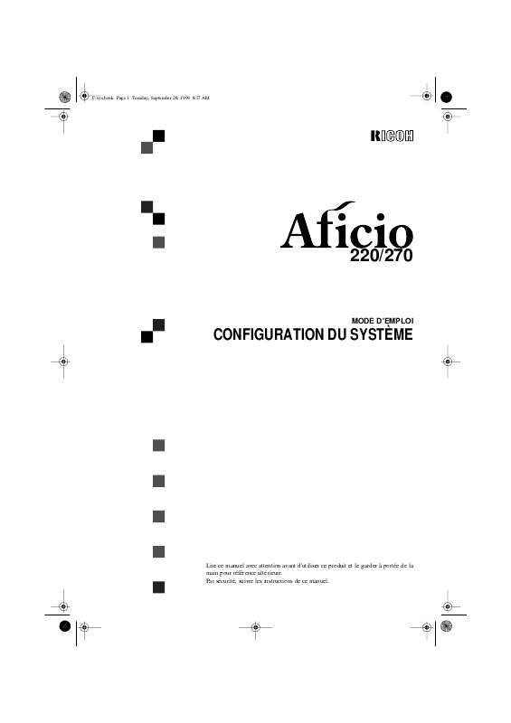 Guide utilisation RICOH AFICIO 270  de la marque RICOH
