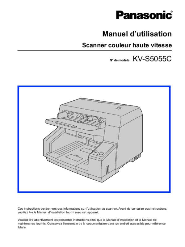 Guide utilisation PANASONIC KV-S5055C  de la marque PANASONIC