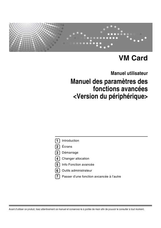 Guide utilisation RICOH VM CARD  de la marque RICOH