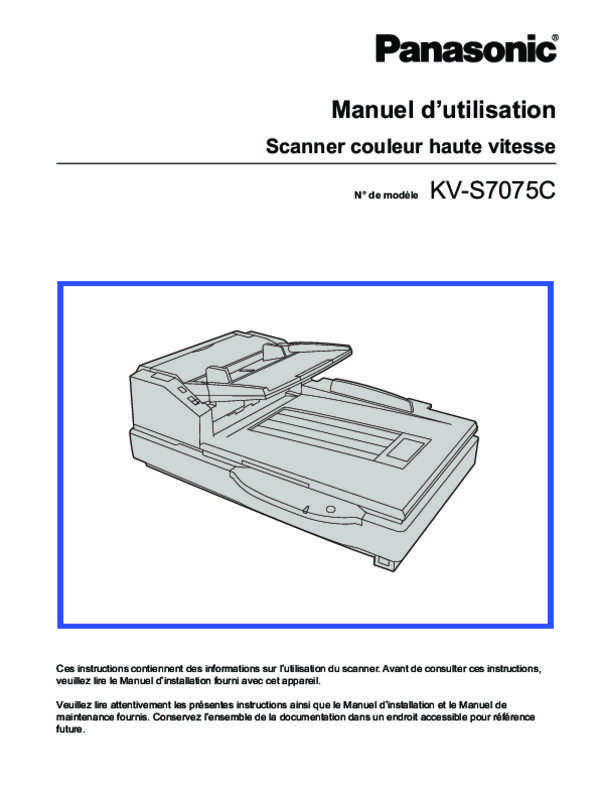 Guide utilisation PANASONIC KV-S7075C  de la marque PANASONIC